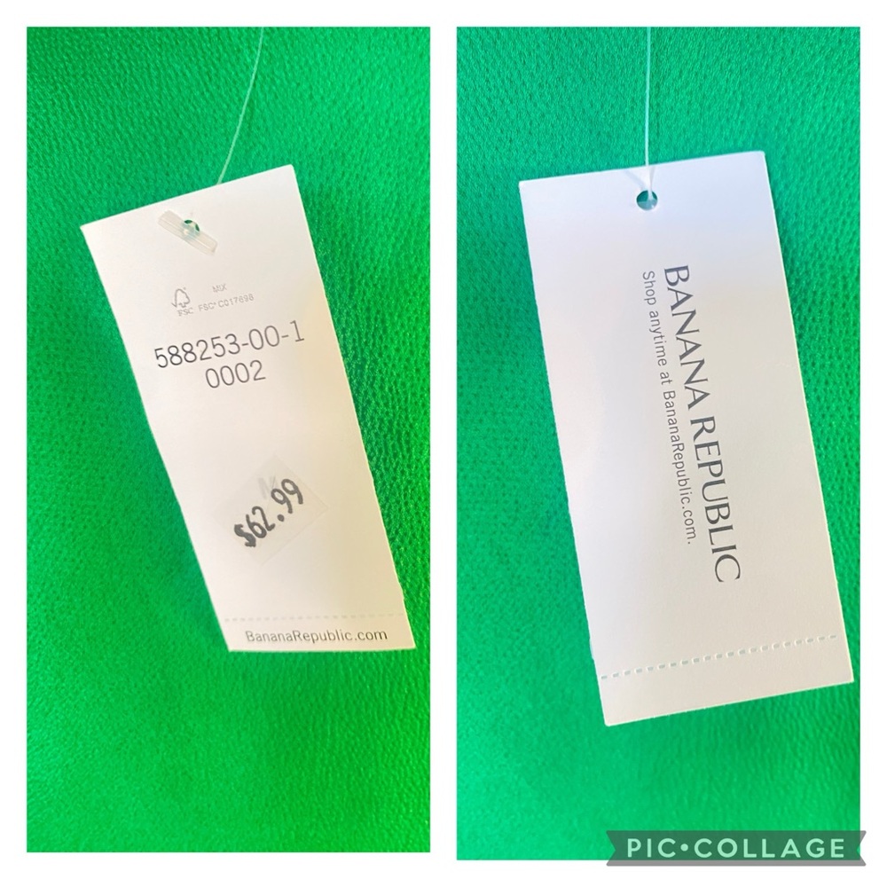 Banana Republic Kelly Green Vneck Midi Wrap Dress Tie Belt Medium Sleeveless NWT - Picture 17 of 17